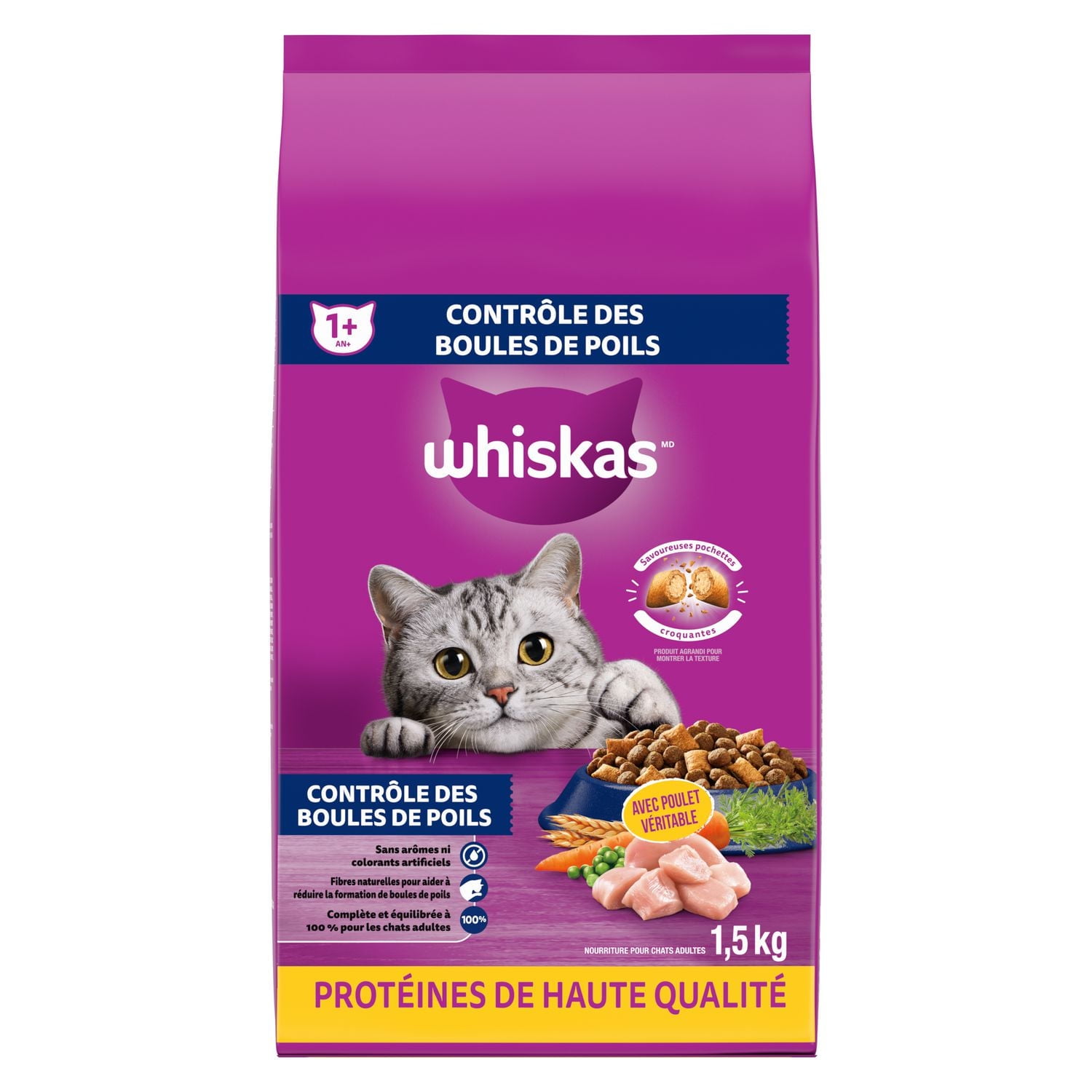Whiskas Hairball Control with Real Chicken Dry Cat Food