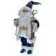 thumbnail image 4 of Adorno de muñeca de Papá Noel con lentejuelas azules de tela nueva para Navidad de 2024, 4 of 5