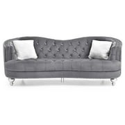 Glory Furniture Jewel Velvet Sofa in Gray