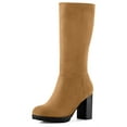thumbnail image 1 of Unique Bargains Women's Mid-calf Block Heel Boots, 1 of 6