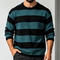 thumbnail image 2 of Admvng Men's Stripe Sweater Crew Neck Long Sleeve Pullover, 2 of 5
