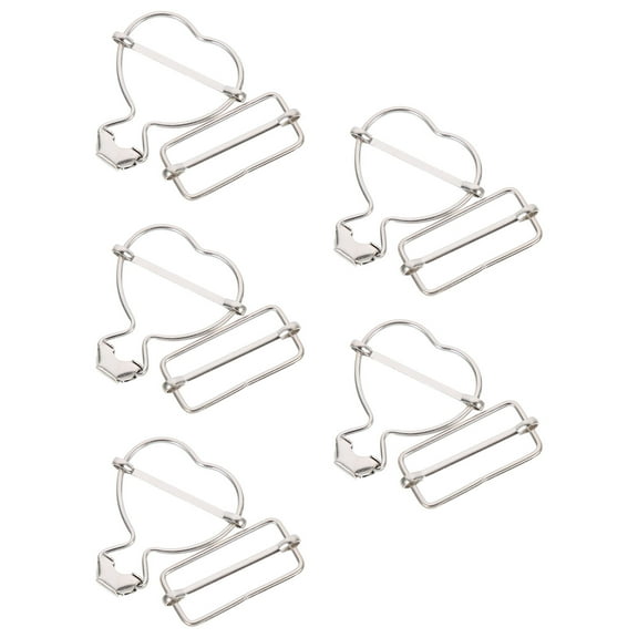 10 Pcs Replacement Overalls Buckles Hook Latch Silver Heart Shape