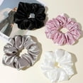 thumbnail image 6 of Papapt 4PCS Big Satin Silk Scrunchies for Women Thick Hair, 6.3Inches Extra Large Scrunchy Oversized Thick Elastic Hair Ties Bands Ponytail Holders Jumbo Scrunchies (Black White Pink Silvergray), 6 of 11
