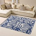 thumbnail image 2 of Flannel Floor Mat 63x48in Non-Slip Wear-Resistant Memory Sponge Point Plastic Bottom For Living Room Office Coffee Table Bed Balcony Zebra Print Style Steelblue_1, 2 of 7