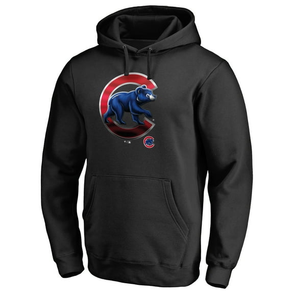 Men's Black Chicago Cubs Midnight Mascot Pullover Hoodie