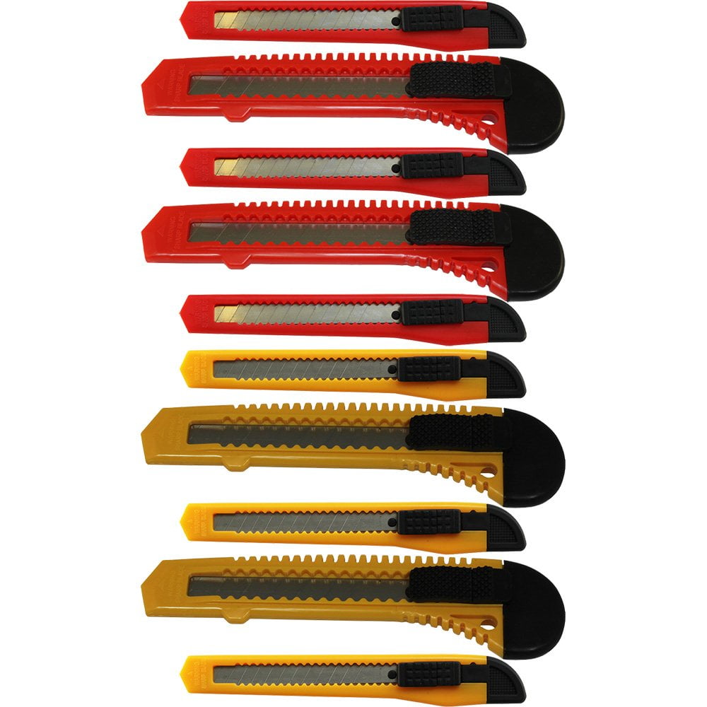 10 Heavy Duty Box Cutters Openers Utility Knives with Snap off Blades