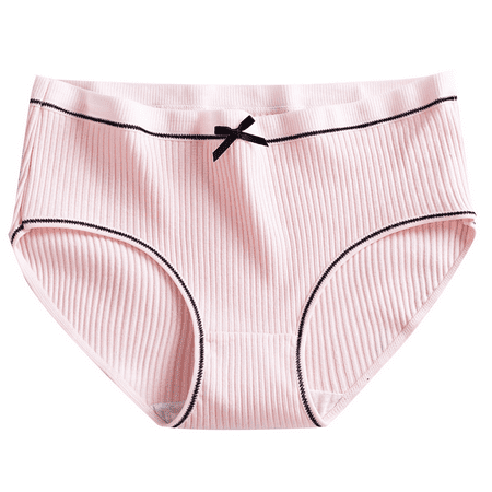 Fulorrnie Underwear for Women Comfort Seamless Cute No Show Panties Cheeky Briefs Banded Waist Waistband Panty  Pink  M