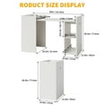 thumbnail image 2 of Collapsible Office Desk with Storage Cabinet, 50 Inch Computer Table on Wheels with 3 Tier Shelves, Compact Space Saving Design for Home Office Study Gaming Small Spaces Dorm Apartment, White, 2 of 8