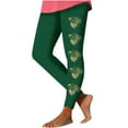 thumbnail image 3 of lcziwo Sales of The Day Clearance, St Patricks Day Leggings for Women High Waisted Tummy Control Workout Leggings Trendy Shamrock Leaves Print Irish Green Soft Yoga Pants Army Green L, 3 of 5