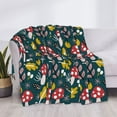 thumbnail image 3 of Naloa Cartoon Leaf Mushroom Red Flannel Blankets - Thick and Warm Blanket for Winter, Soft Fuzzy Plush King Blanket for All Seasons80"x60", 3 of 6