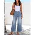 thumbnail image 3 of EMMIOL Women's 2026 Vintage Y2K Distressed Mid Waist Wide Leg Denim Jeans, 3 of 7