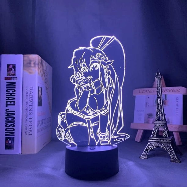 Yoko Littner Gurren Lagann Light Anime Lamp 3d Led Night Lights 16 Lámpara de mesa que cambia de color para la decoración del hogar Regalo de Navidad decorativo Niños # 39; s Feliz Sencillez