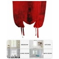 thumbnail image 6 of Red Tie Up Curtains for Window, Thermal Insulated Balloon Shade Adjustable Rod Pocket Curtains Valance Panels for Kitchen Bathroom Cafe 52 x 45 Retro Oil Painting Modern Abstract Art Aesthetics, 6 of 6