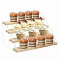 thumbnail image 3 of 2-7 Layers Acrylic Storage Display Shelf Rack Figure Ladder Showcase Display Stand Wooden Household Action Figure Organizers, 3 of 9