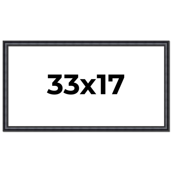 33x17 Frame Black Real Wood Picture Frame Width 1.25 inches | Interior Frame Depth 0.5 inches |