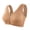 Coffee, variant on Womens Front Zip Ribbed Wireless Bra V Neck Wide Ruffle Strap Seamless Stretch All Day Comfort Daily Support Everyday Bras