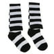 thumbnail image 5 of Calcetines de algodón térmico para hombres, mujeres y niños, calcetines largos, medias altas a rayas, Blanco, 5 of 9