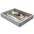 thumbnail image 4 of Jewelry Display Tray, Storage Showcase Ears Organizer Tray, Flannel Lining Bracelets Stackable Bracelet Ears Studs Jewelry Box Gray Empty Plate, 4 of 6