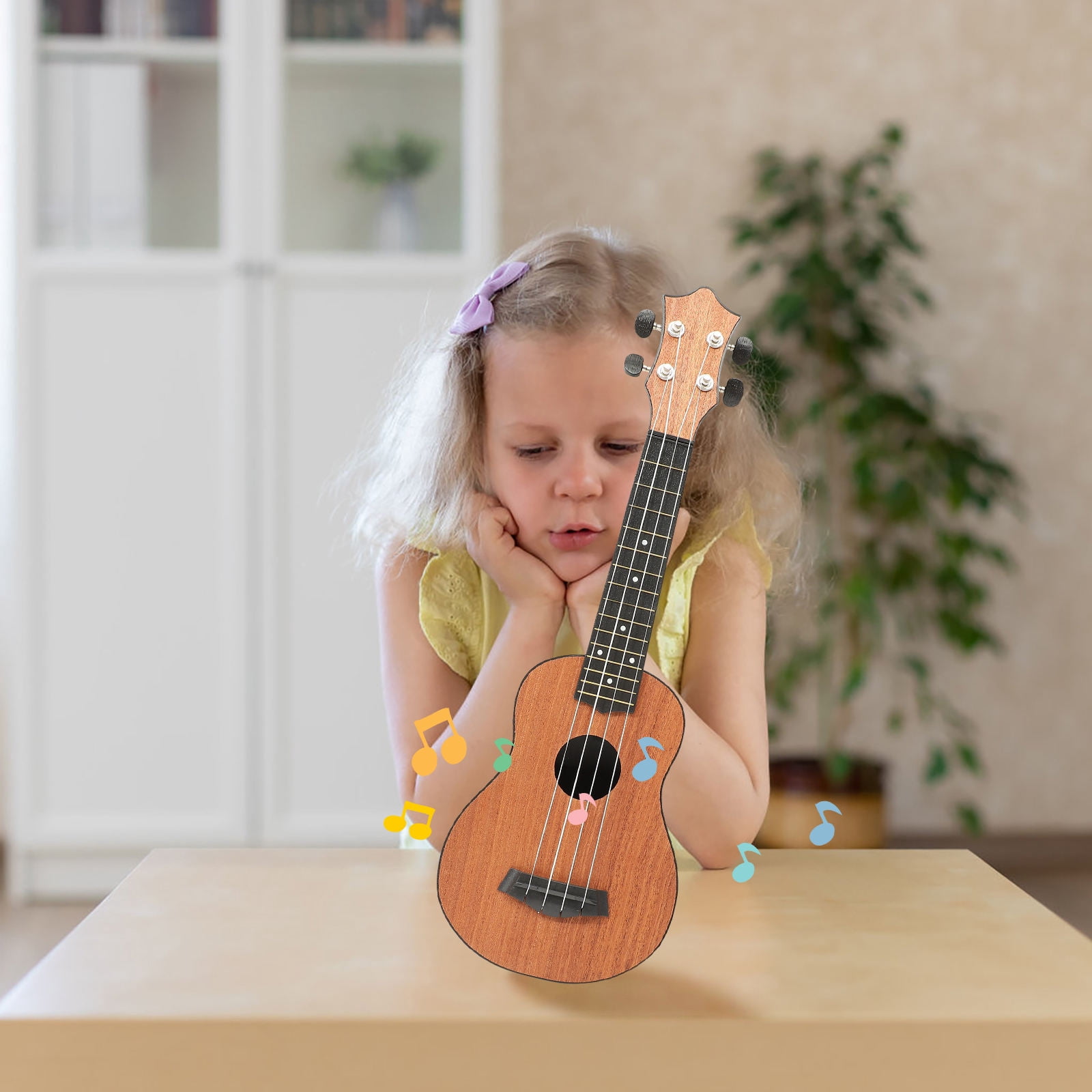 WEUVEB Beginner Soprano Ukulele with Smooth Polished Edges, Wood Material, Perfect for Kids and Adults Learning Music