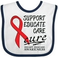 thumbnail image 3 of Inktastic Support, Educate, Care, Cure- Heart Disease Awareness Boys or Girls Baby Bib, 3 of 4