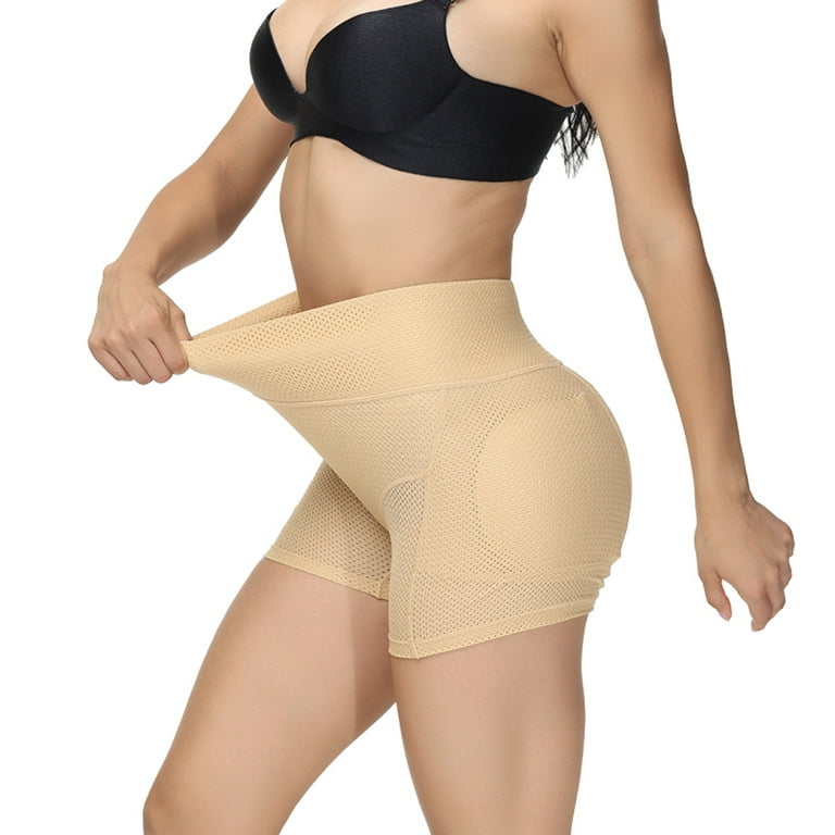 Homgro Women's Butt Lifter Padded Underwear Hip Enhancer Shapewear Shorts  Mesh High Waisted Tummy Control Body Shaper Panties Hip Dip Seamless Nude1