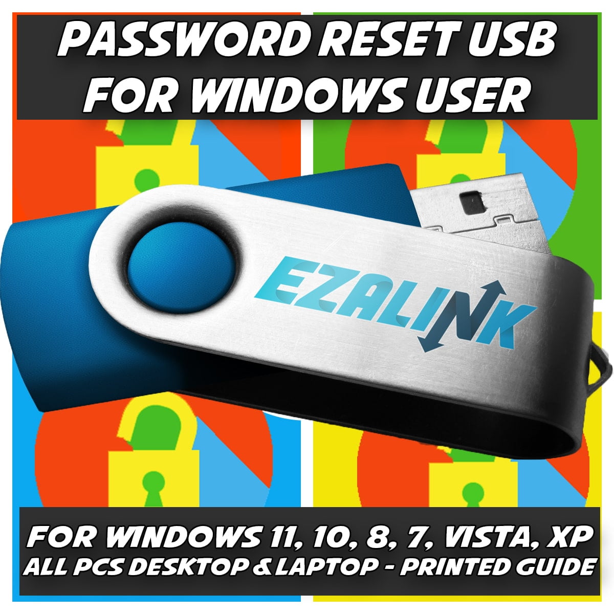 Password Reset Recovery USB for 10, 8.1, 7, Vista, XP | #1 Best Unlocker Software Tool {For Any PC Computer} -