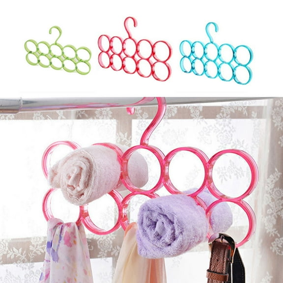 COSMOBETTY 1Set Multifunctional Red Plastic Scarf Hanger For Scarves Belts And Ties Home Storage