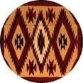 thumbnail image 1 of Ahgly Company Indoor Round Abstract Orange Modern Area Rugs, 6' Round, 1 of 4