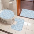 thumbnail image 5 of Vintage Blue Wallpaper Bathroom Rugs Set Medieval Turkish Pattern Non Slip Absorbent Soft Bath Mats 3 Piece Set with Bathroom Rug, U-Shaped Floor Mat, Toilet Seat Cover Large Size, 5 of 9