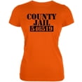 thumbnail image 1 of Halloween County Jail Inmate Costume Orange Juniors Soft T-Shirt, 1 of 1