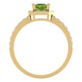 thumbnail image 4 of 0.89 ct Princess Cut Natural Peridot with Simulated Diamond Halo Accents 18K Yellow Gold Womens Engagement Ring, 4 of 5