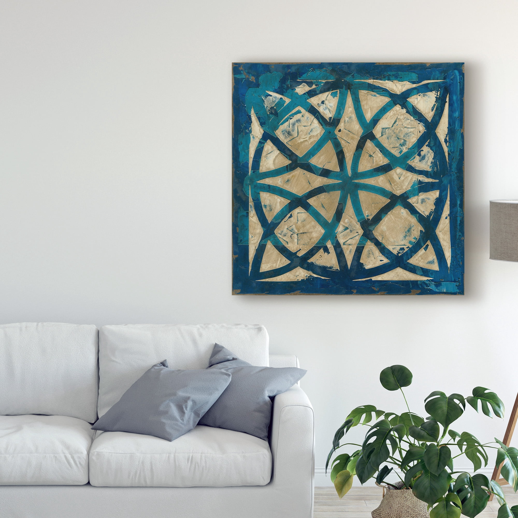 Trademark Fine Art 'Stained Glass Indigo IV' Canvas Art by Megan Meagher