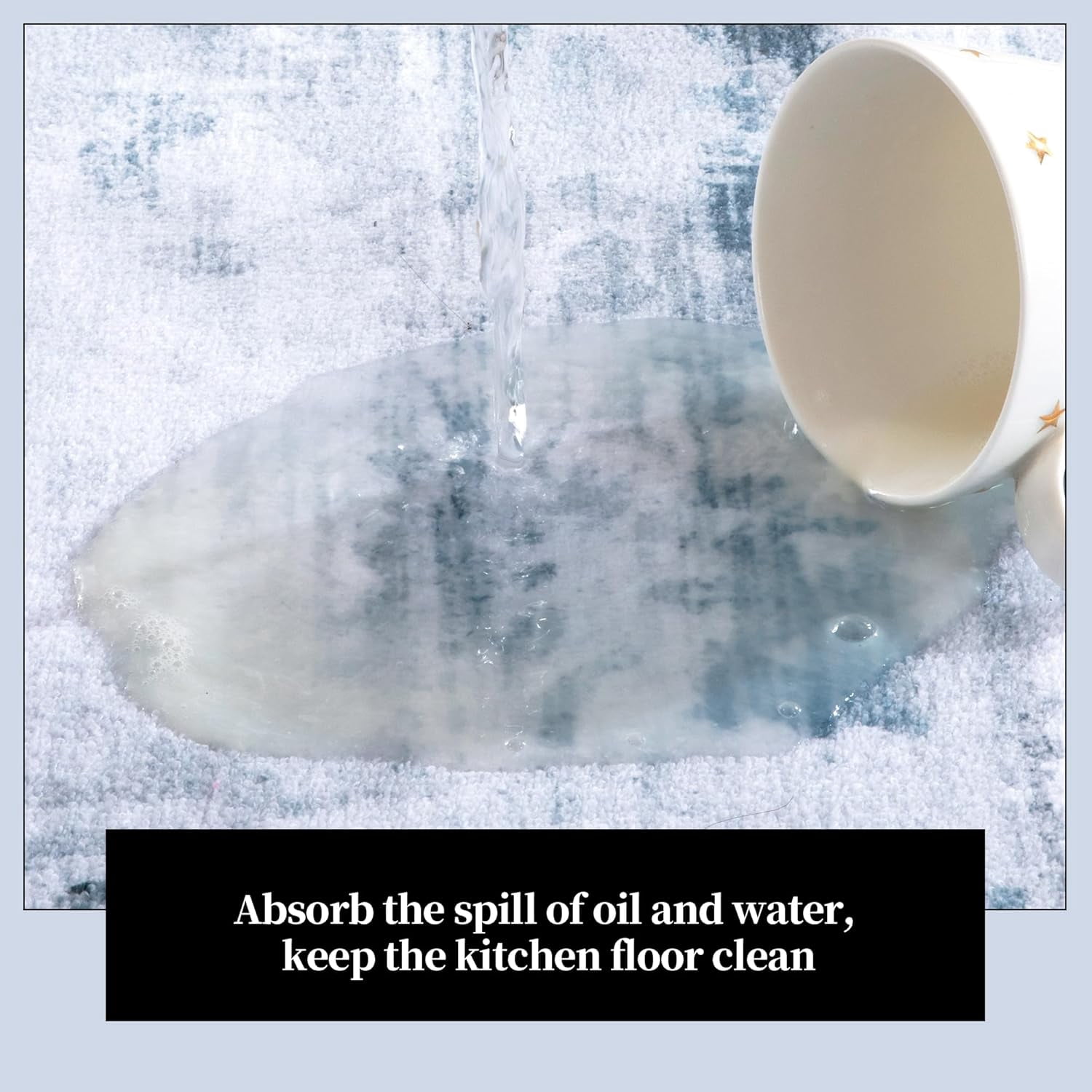 Washable Non Slip Kitchen Rugs Set of 3,Modern Abstract 3 Piece Kitchen Mats for Floor,Absorbent Carpet for Kitchen,Soft Low Pile Kitchen Runner Rug for Sink,Laundry,Washroom,Dark Blue