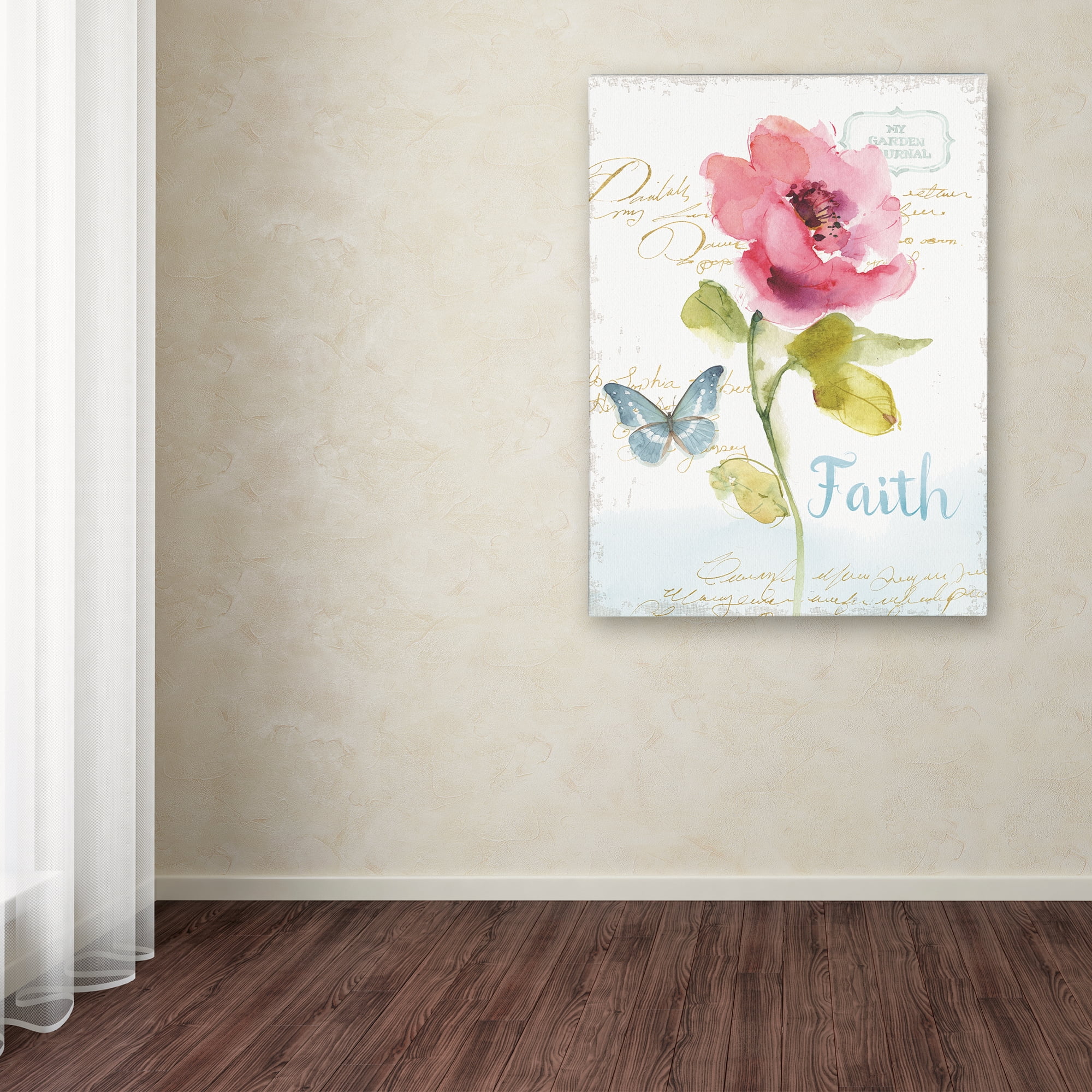 Trademark Fine Art "Rainbow Seeds Floral VI Faith" Canvas Art by Lisa Audit