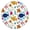 Round Fitt, variant on Boho Floral Round Elastic Tablecloth Waterproof Fitted Cover with Bloom & Blossom Design