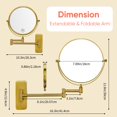 thumbnail image 4 of Espejo de Maquillaje de Pared GURUN M1406GJ 8" Aumento 7X Dorado, 4 of 7