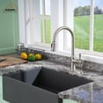 thumbnail image 2 of CASAINC Single Handle Kitchen Faucet with Pull Out Sprayer, Deck Mounted, Brushed Nickel, 2 of 4