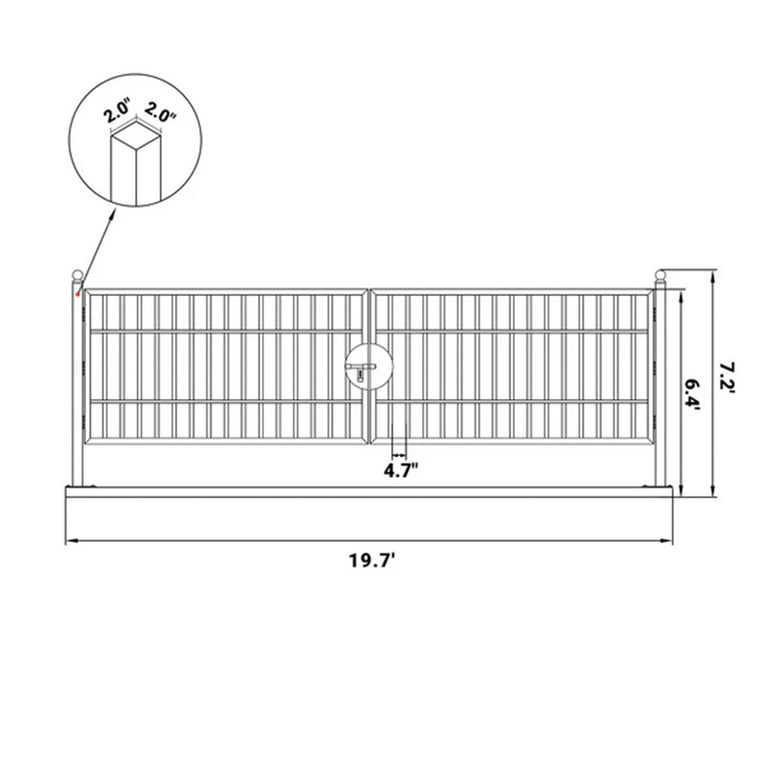 Chery Industrial 20ft Metal Outdoor Garden Post Cap Driveway Gate