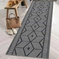 thumbnail image 2 of FairOnly 2'x6' Grey Black Geometric Runner Rugs for Hallway Modern Washable Low Pile Runner Rugs for Laundry Entryway Throw Rug, 2 of 7