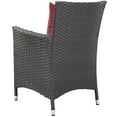 thumbnail image 2 of Modern Contemporary Urban Design Outdoor Patio Balcony Garden Furniture Side Dining Chair Armchair, Sunbrella Rattan Wicker, Red, 2 of 3