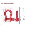 thumbnail image 6 of (4 Pack )2" Anchor Shackle Forged Carbon Steel w/ Alloy Screw Pin Load Limit # 35 Tons (70,000 lbs) | Double Rust Protection Heavy Duty D Ring Shackle for Towing, Rigging & Vehicle Recovery, 6 of 9