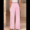 thumbnail image 4 of Pantalones Palazzo de Cuadros para Mujer, Pantalones de Pijama de Cintura Alta y Pierna , Pantalones Casuales Bonitos con Bolsillos Rosa M, 4 of 7