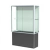 Waddell 450PB-CH-CH Prominence Spotlight 48 x 72 x 18 in. Unlighted Floor Display Case with Locking Black Base for Interior Storage, Plaque Back - Chrome
