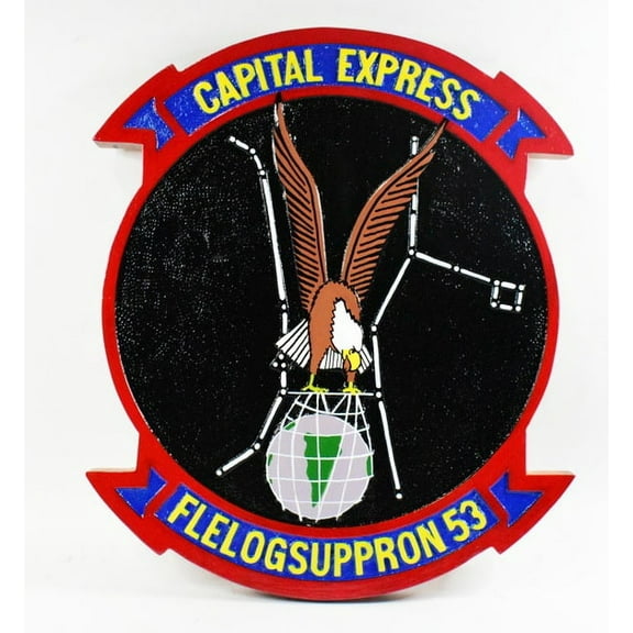 VR-53 Capital Express Plaque, 14", Mahogany, Navy