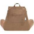 thumbnail image 6 of Husband Pillow Medium Aspen Edition Saddle Brown, Sit Up Reading & Bed Rest with Arms, Ultra-Comfy, Detach Neck Roll - Premium Shredded Memory Foam Backrest, Reverses to Micro: Suede or Plush, 6 of 9