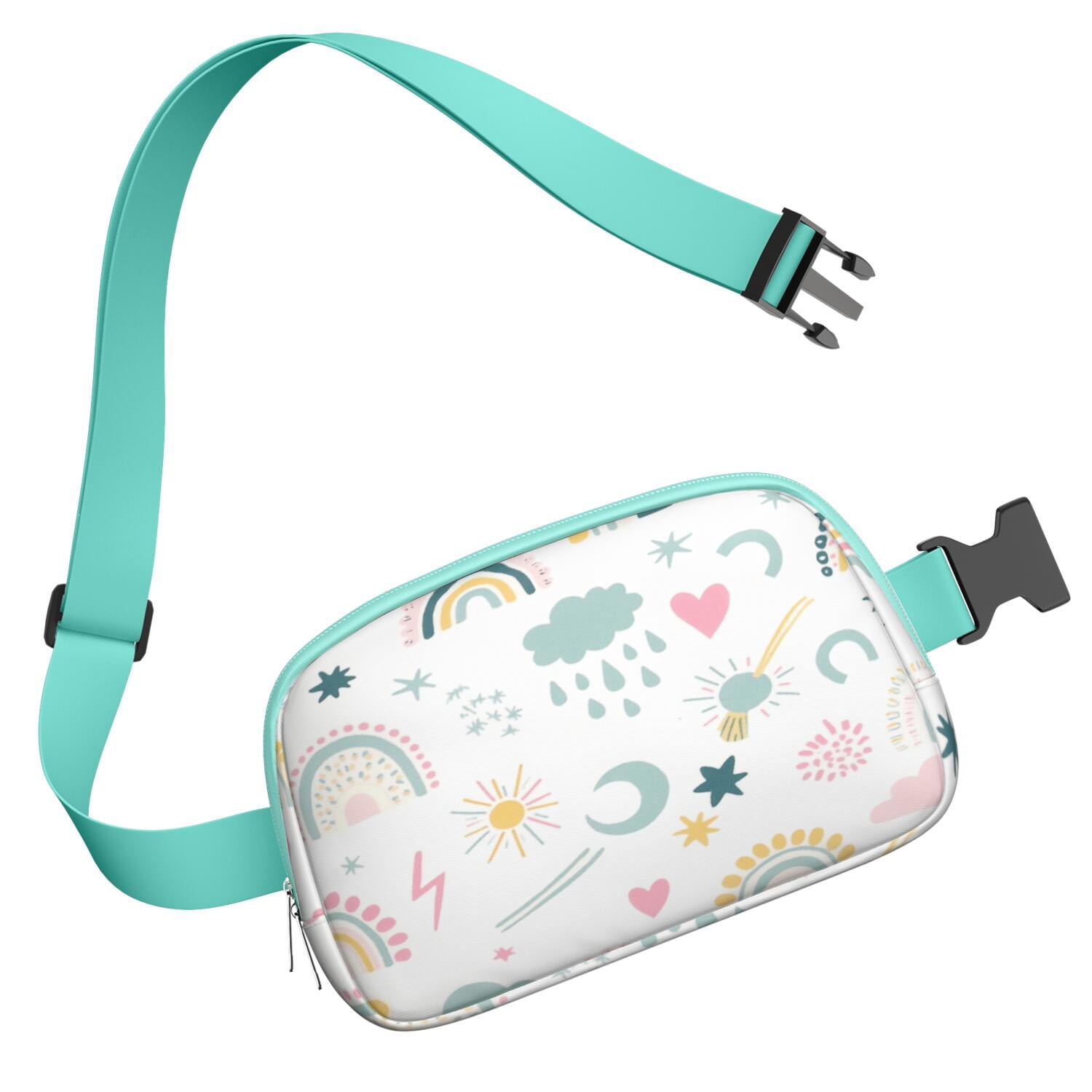 Belt Bag Fashion Adjustable Belt Bag for Travel Rainbow Cartoon HandsFree Running Belt for Jogging for Travel Daily Leisure
