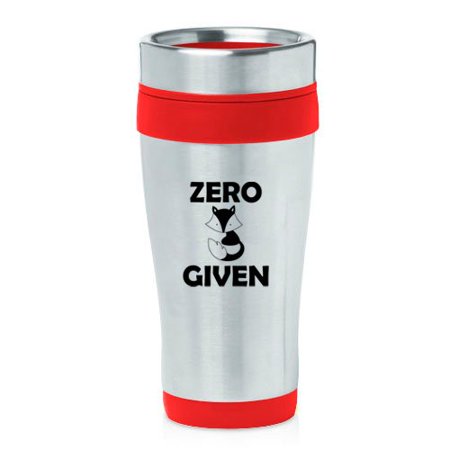 

16 oz Insulated Stainless Steel Travel Mug Zero Fox Given Funny (Red)