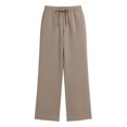 thumbnail image 4 of DHFJKG Wide Leg Pants For Women Casual Summer Loose Fit Drawstring Waist Lightweight Plain Palazzo Pants, 4 of 8