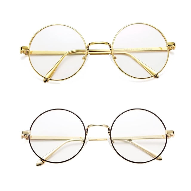 Gafas Pro Acme Retro con montura redonda de metal, color azul, bloqueo de luz