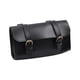 thumbnail image 3 of Bolsa delantera para manillar de bicicleta, pequeña bolsa de almacenamiento retro de PU, bolsa delantera plegable Negro, 3 of 9